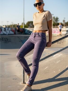 CLOSED BRAND Purple Moto LOW RISE Skinny Jeans 26